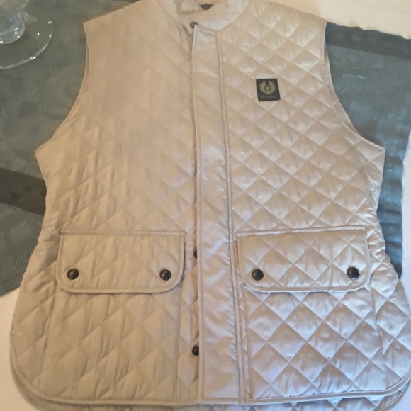Belstaff Men’s Quilted Vest, Size 38, Cream - Picture 1 of 9
